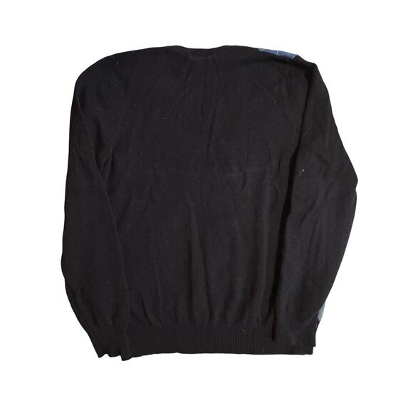 LL Bean Lambswool Argyle V-Neck Sweater Blue Black Men’s Medium - Picture 5 of 6